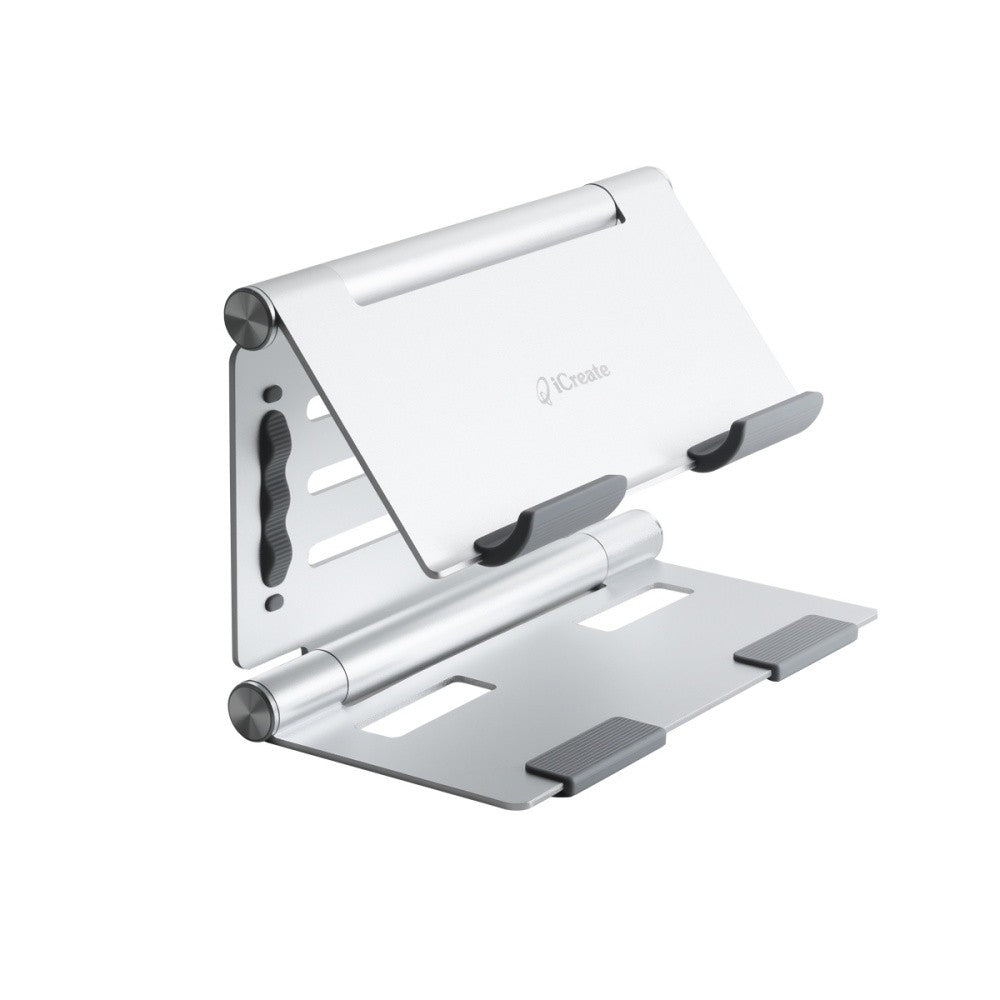 iCreate All-in-one Metal Holder Portable Three-fold for Tablet and Laptop - Silver