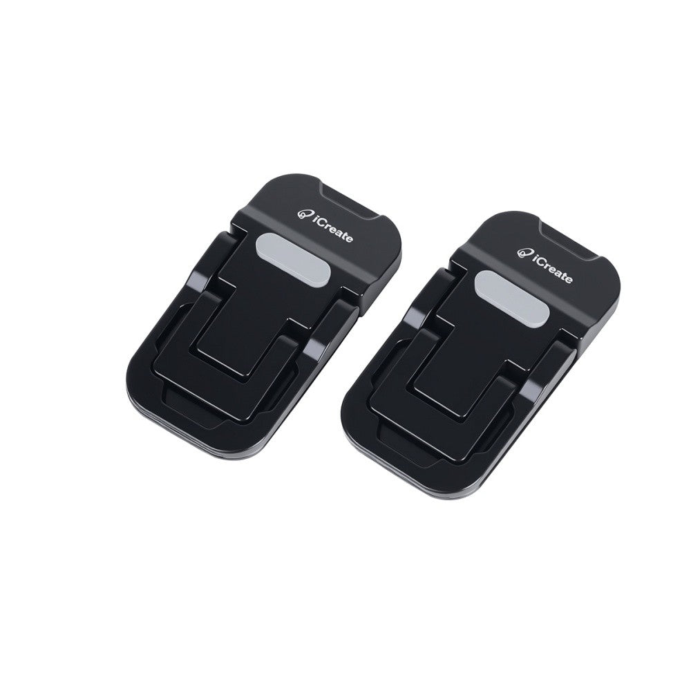 iCreate Mini Portable Laptop Metal Stand for Desk Keyboard Riser 2pcs - Black