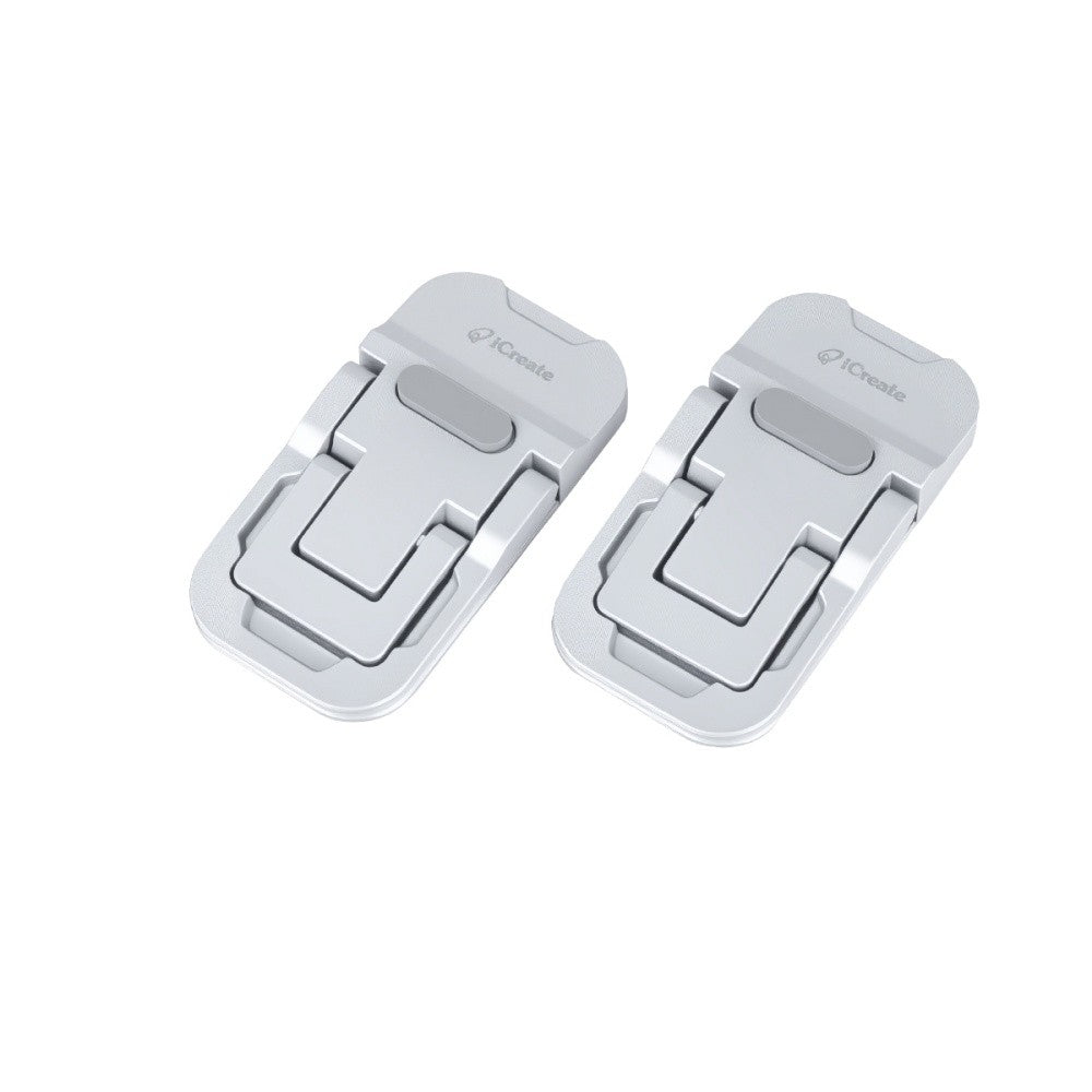 iCreate Mini Portable Laptop Metal Stand for Desk Keyboard Riser 2pcs - Silver