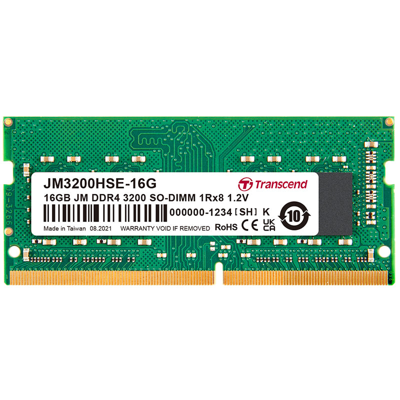 Transcend 16GB JM3200HSE-16G JetRAM 3200MHz SODIMM DDR4 RAM