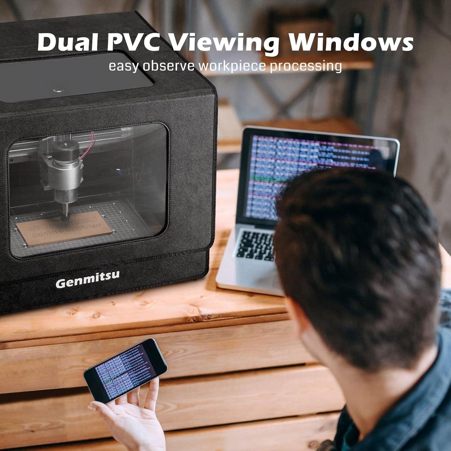 3020 KABA Fold CNC Enclosure for Genmitsu 3020-PRO MAX ,3018 Series CNC Machines, 520 x 475 x 405mm