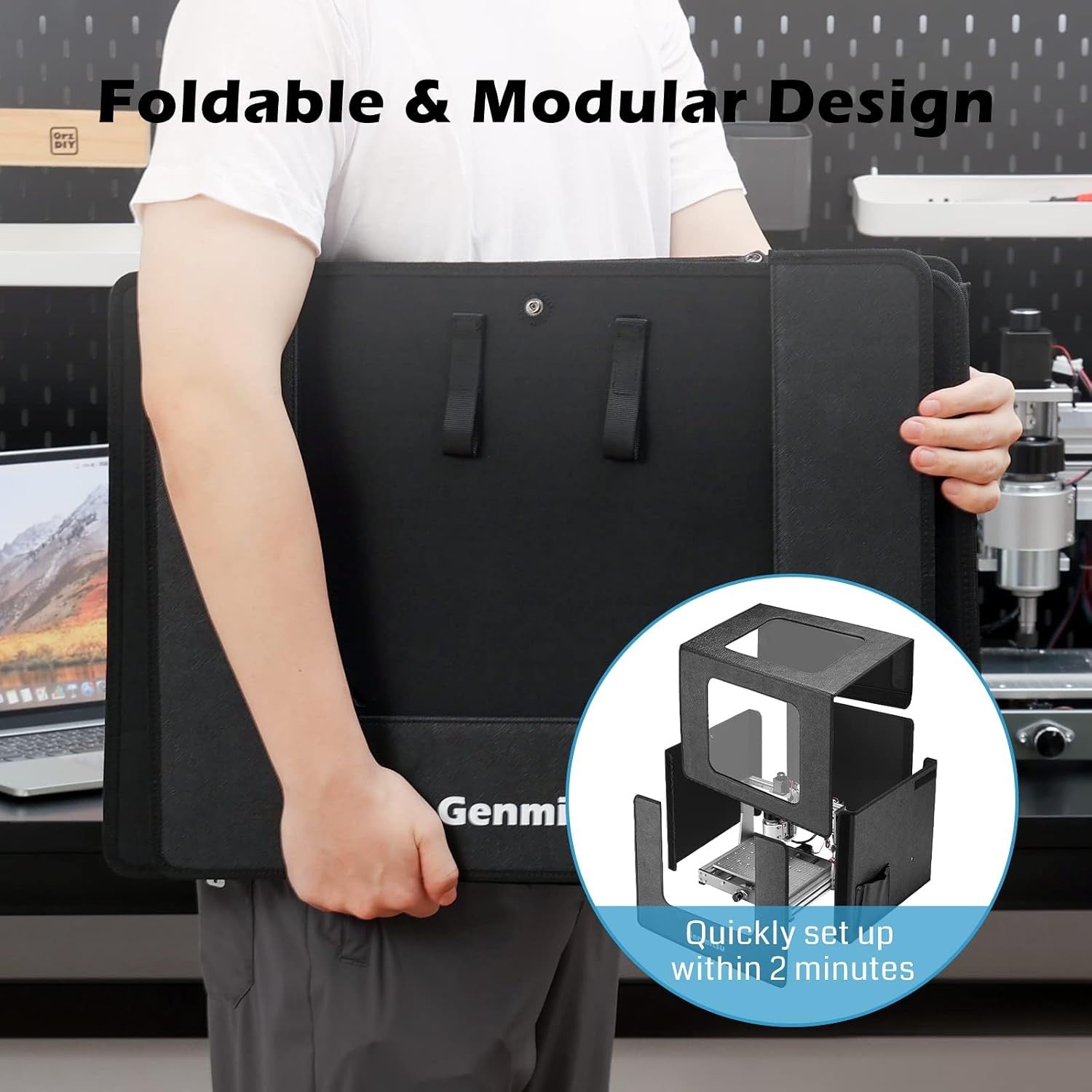 3020 KABA Fold CNC Enclosure for Genmitsu 3020-PRO MAX ,3018 Series CNC Machines, 520 x 475 x 405mm