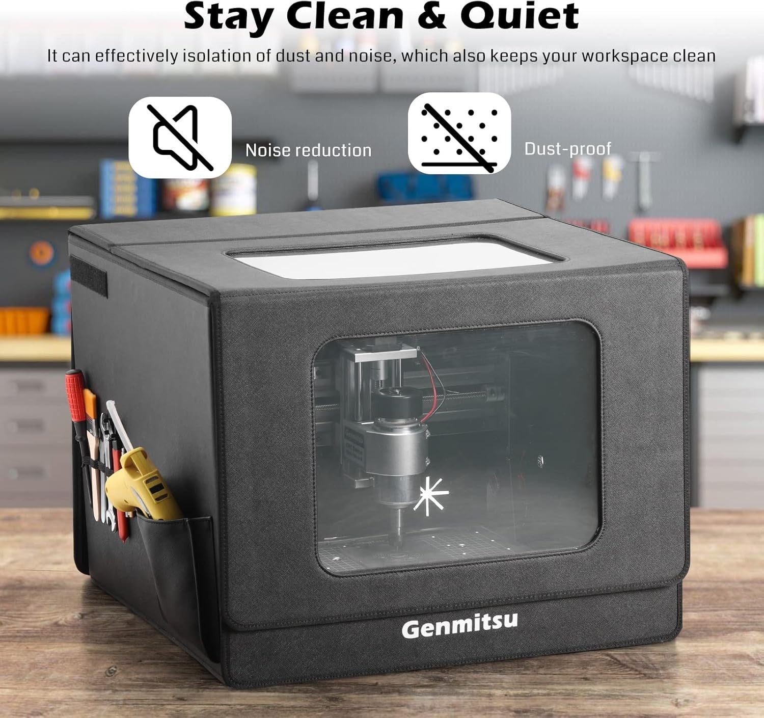 3020 KABA Fold CNC Enclosure for Genmitsu 3020-PRO MAX ,3018 Series CNC Machines, 520 x 475 x 405mm