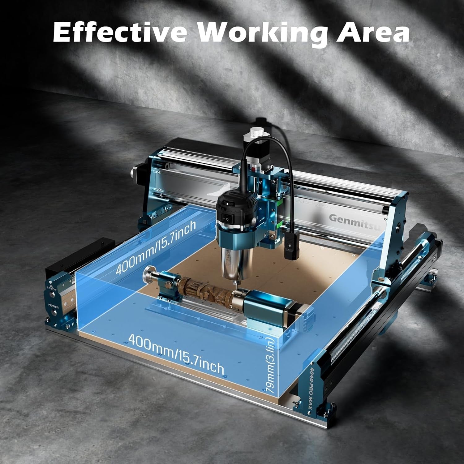 CNC Machine 4040-PRO MAX with 710W Trimmer CNC Router & Linear Rail Driven, 3 Axis Engraving Machine for Wood Metal Acrylic Cutting Milling, GRBL Cont