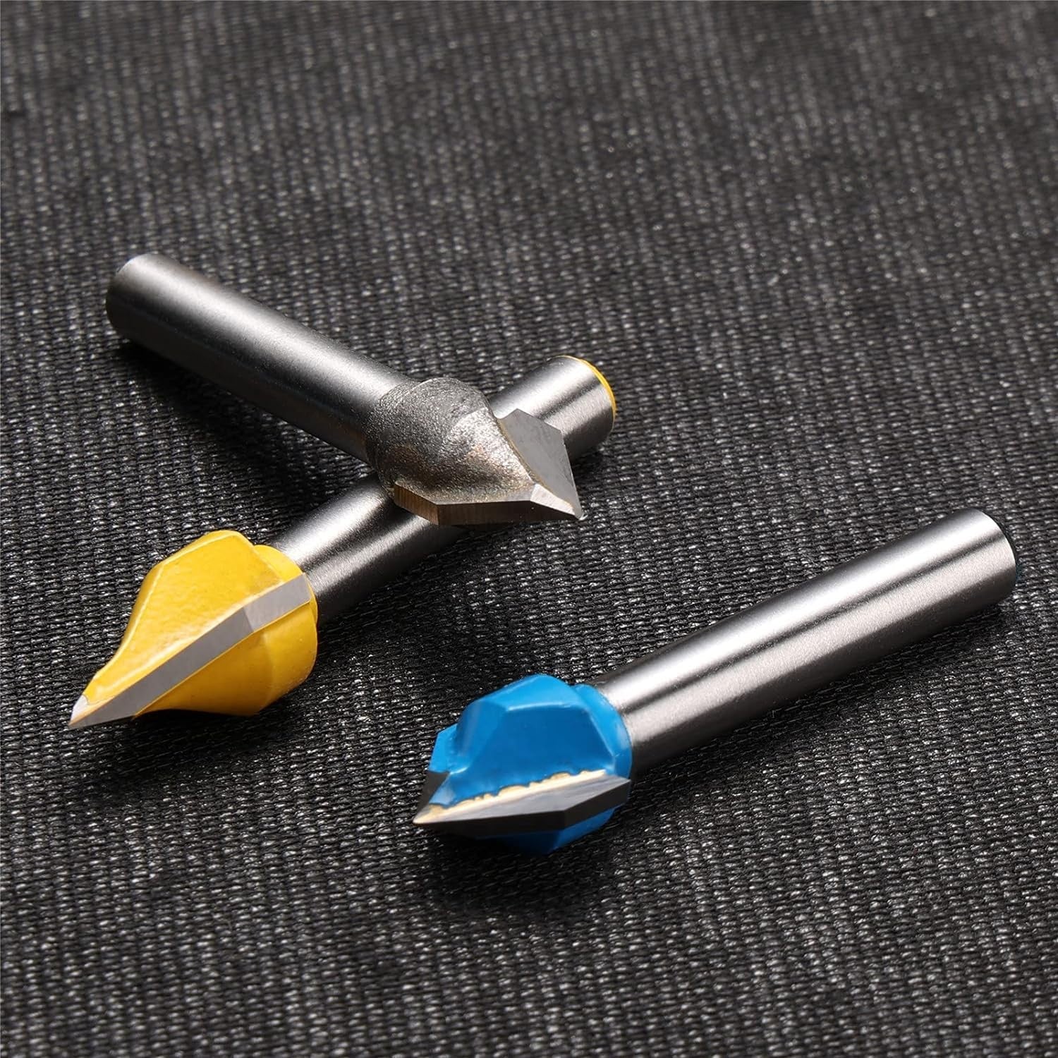 Genmitsu 1/4'' V Grooving Engraving Router Bit Set, 60 Degree & 90 Degree CNC Router Bits, 3D V Shape Milling Wood Cutter Knife,VG03A