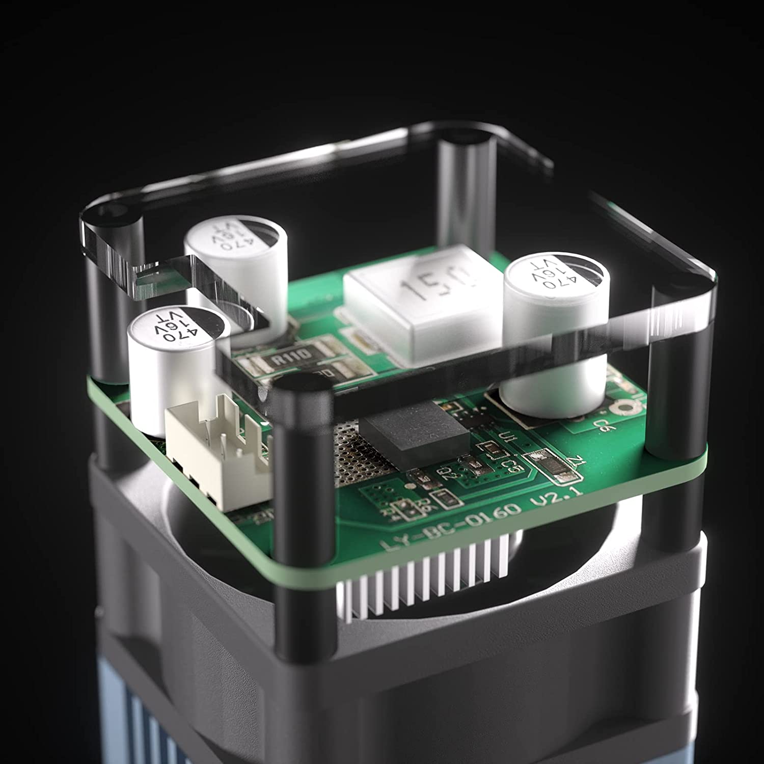 Genmitsu 10W Compressed Spot Laser Module with Air Assist Nozzle, 0.08mm*0.05mm Laser Spot, Min 8.5W Optical Power, for Genmitsu 4040 PRO, 6050 Plus C