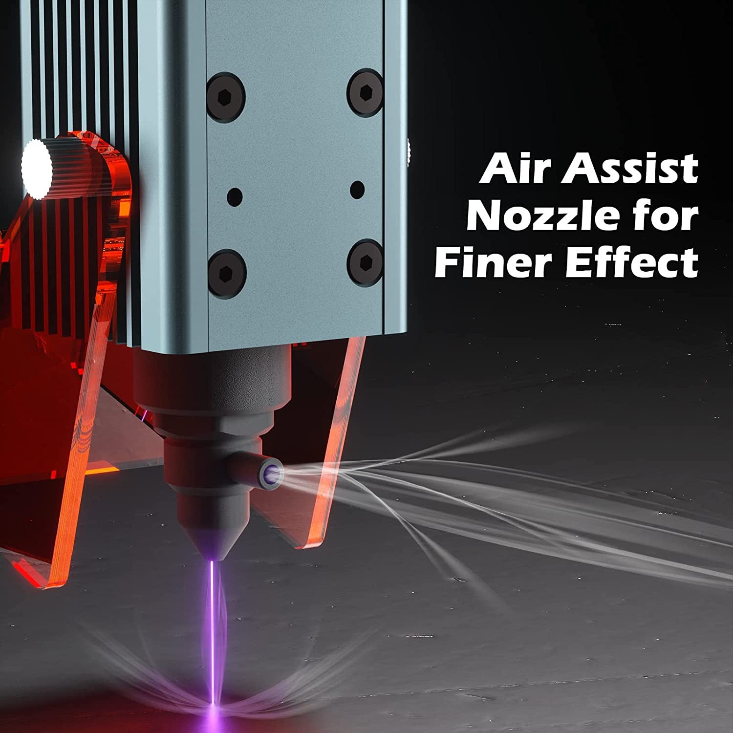 Genmitsu 10W Compressed Spot Laser Module with Air Assist Nozzle, 0.08mm*0.05mm Laser Spot, Min 8.5W Optical Power, for Genmitsu 4040 PRO, 6050 Plus C