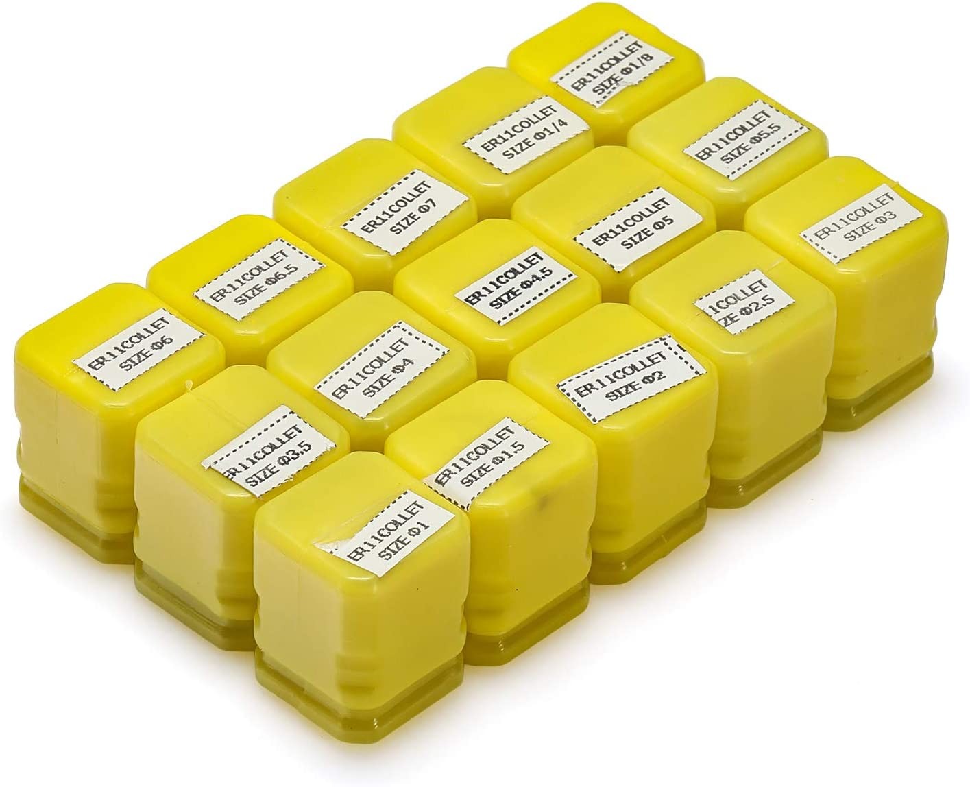 Genmitsu 15PCS ER11 Precision Spring Collet Set for CNC Engraving Milling Lathe Chuck Tool, 1.0mm-7.0mm & 1/4", 1/8"