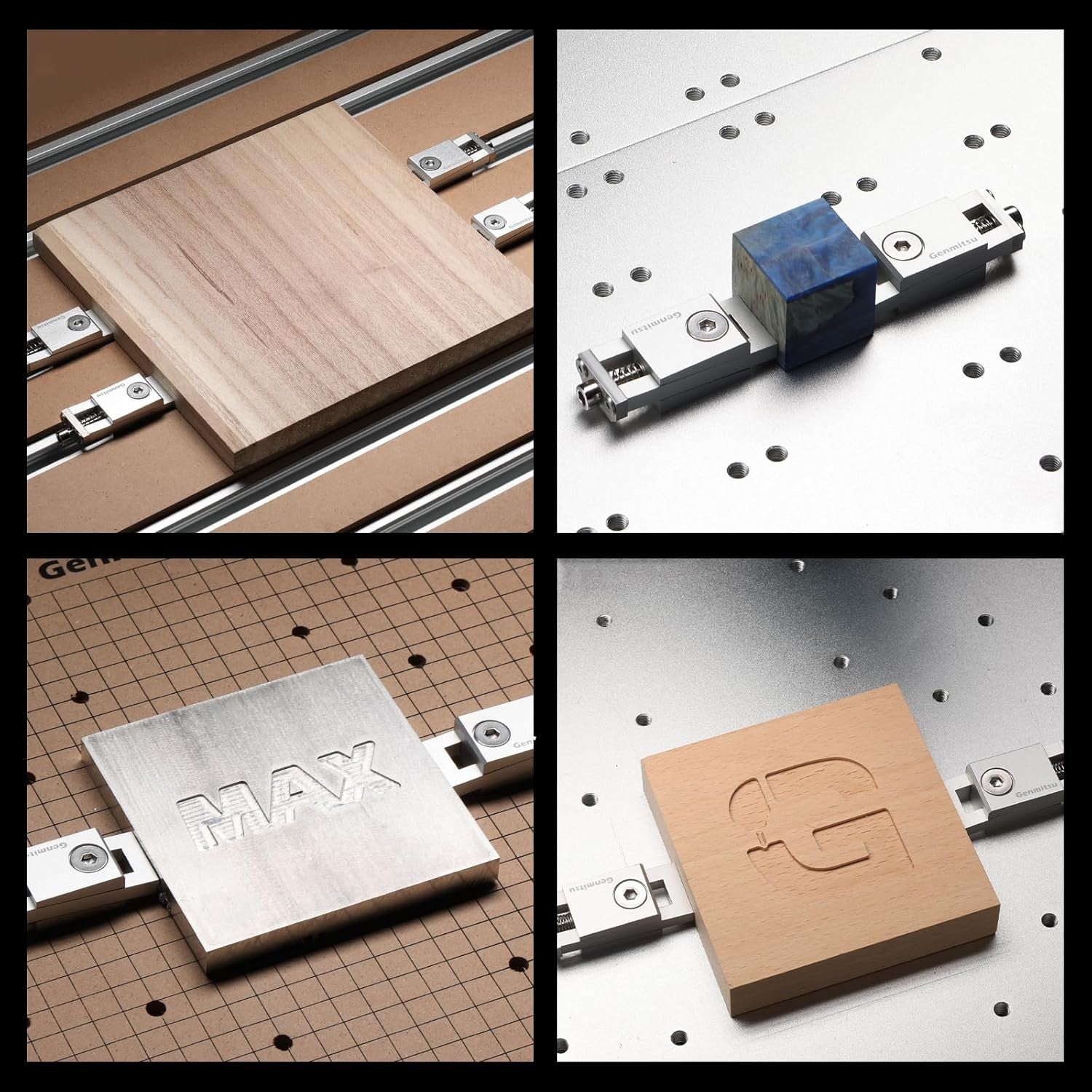 Genmitsu 2PCS Upgrade Aluminum Mini Vise Clamp Toe Clamp, High-Precision CNC Router Clamp Size 2.2" x 0.9" x 0.8" , Low Profile