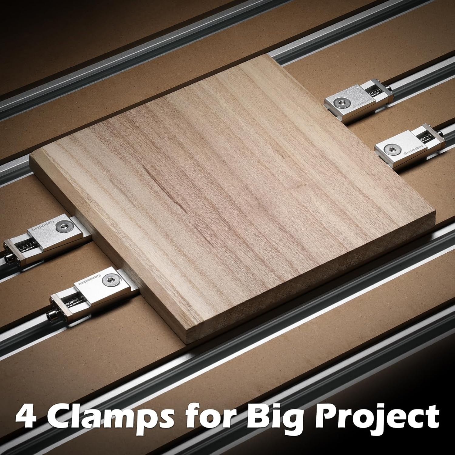 Genmitsu 2PCS Upgrade Aluminum Mini Vise Clamp Toe Clamp, High-Precision CNC Router Clamp Size 2.2" x 0.9" x 0.8" , Low Profile