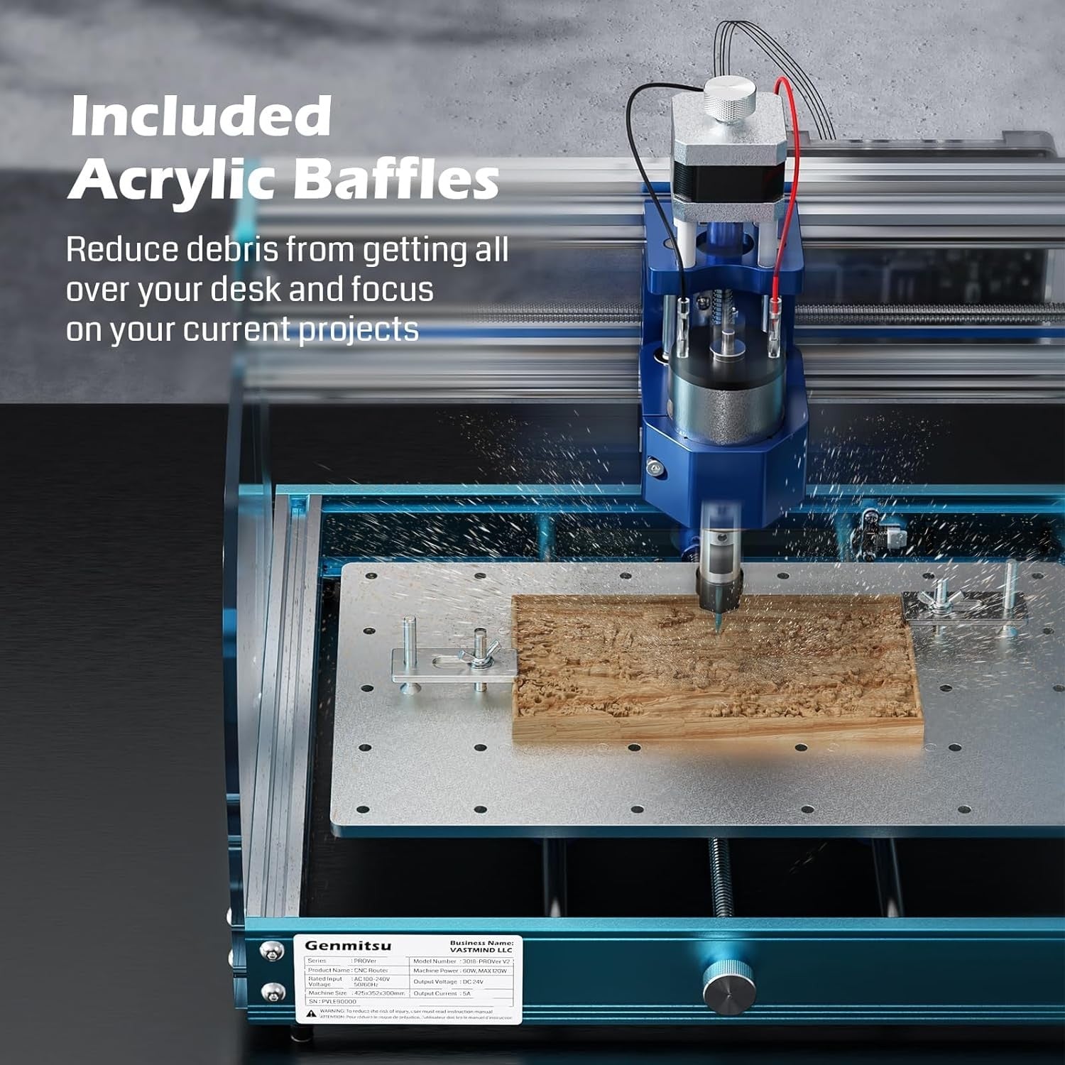 Genmitsu 3018-PROVer V2 CNC Milling Machine, Desktop CNC for Beginner with Limit Switches & Emergency-Stop