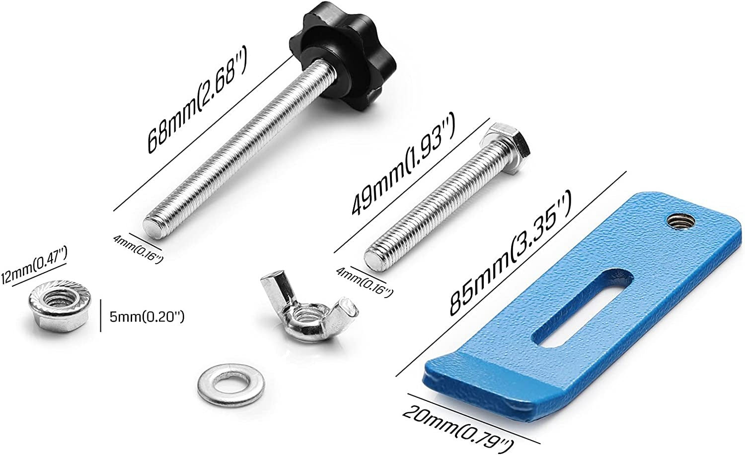 Genmitsu 4 Pack Hold Down Clamp Kit, CNC Router Clamp for Woodworking and Metalworking, 3-7/20''L x 4/5'' W x 2-7/10''H