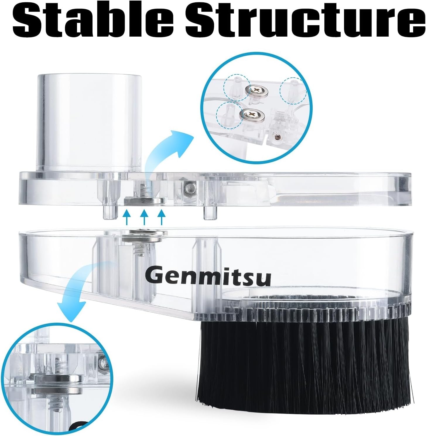 Genmitsu 65mm & 69mm CNC Dust Shoe, Compatible with Most 65mm/69mm Spindle Motor Compact Router, Hose Adapter Inner Diameter 38mm , Transparent