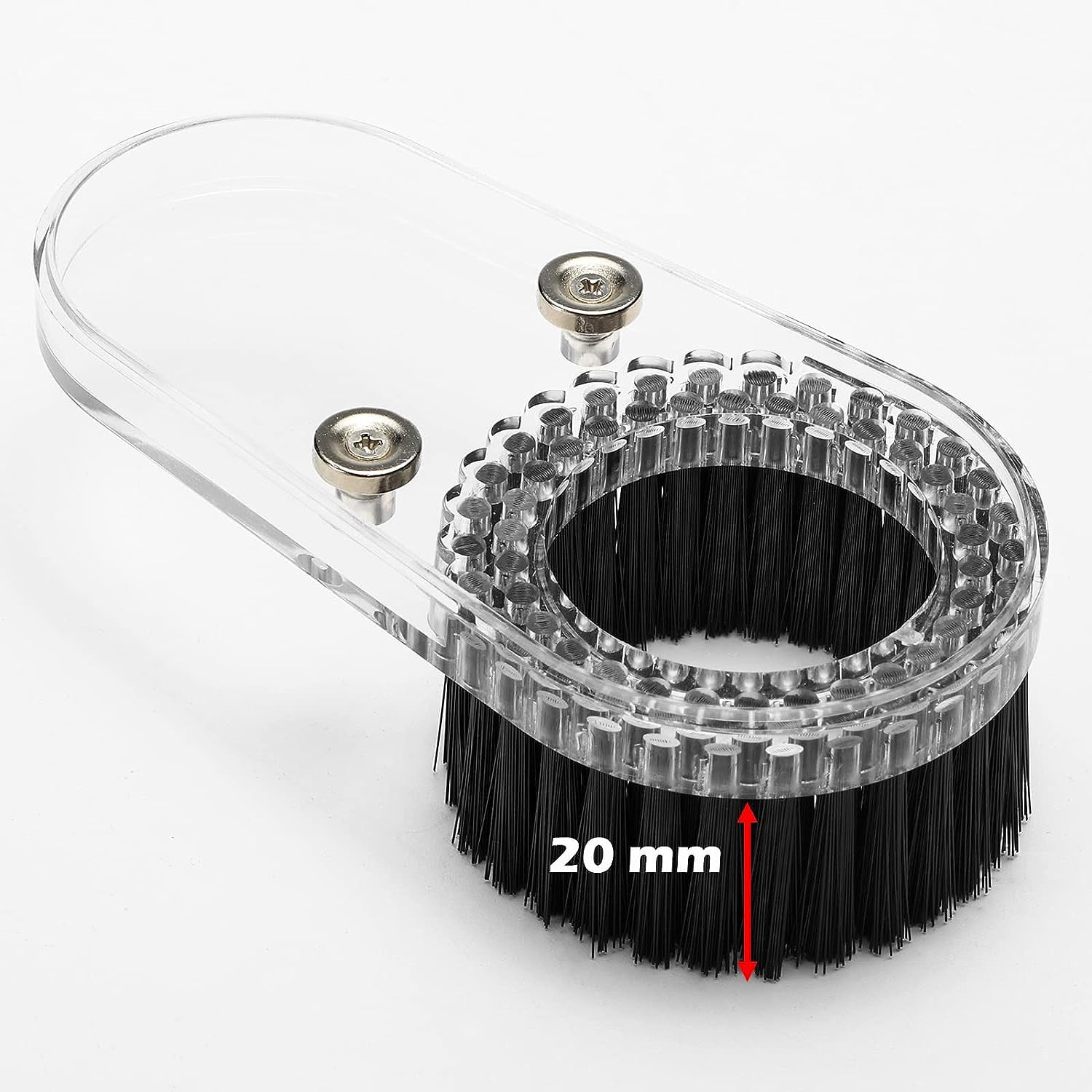 Genmitsu CNC Dust Shoe Replacement Base Bottom Cover with Nylon Brush, Transparent ABS