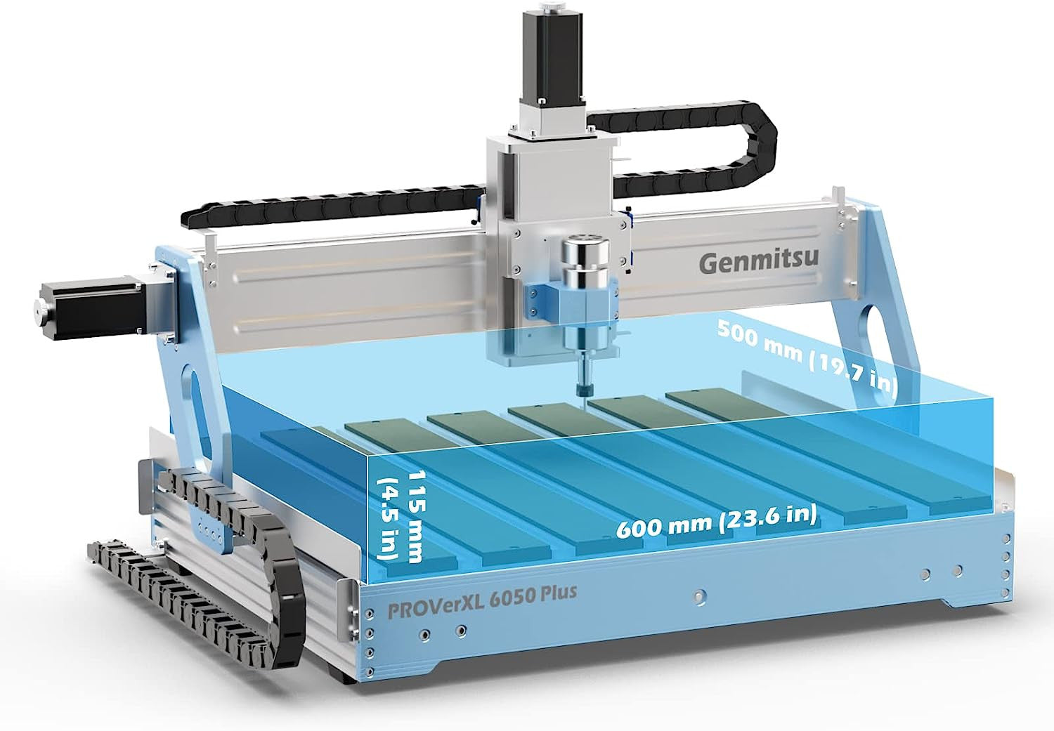 Genmitsu CNC Machine PROVerXL 6050 Plus for Metal Wood Acrylic MDF Carving, GRBL Control, 3 Axis Milling CNC Router Machine, Hybrid Table, Working Are