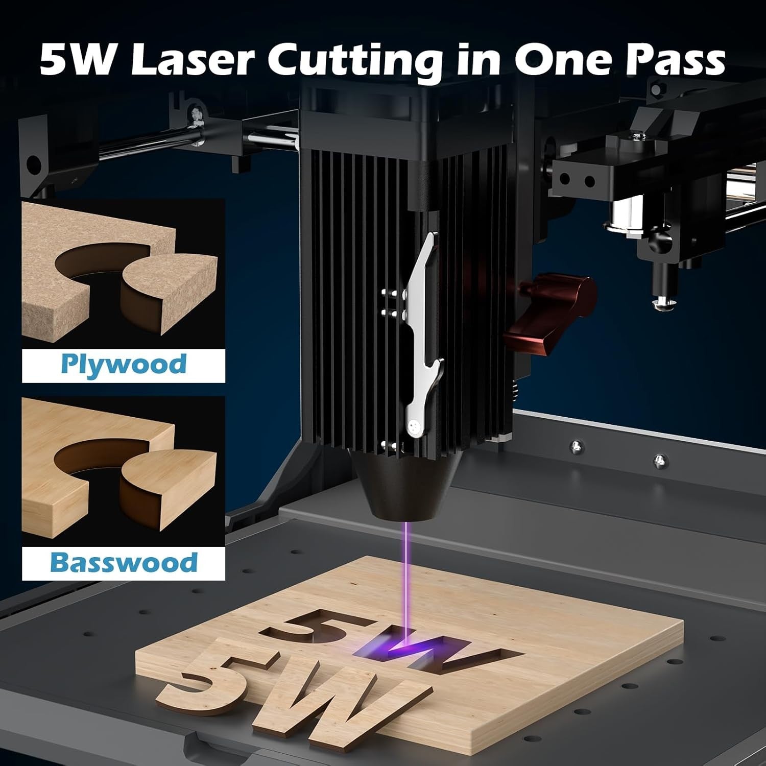 Kiosk 5W Laser Engraver, Light Weight & Portable Laser Engraver Machine, Home Laser Cutter,3.9 x 3.9inch Engraving Area, Laser Safety Class 1