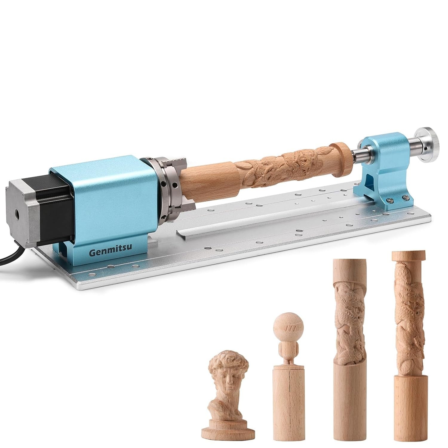 Rotary Module Kit for Prover XL 4030 V1/Prover XL 6050 Plus CNC Router Machine with NEMA23 Planetary Geared Stepper Motor, 4 Jaw Chuck, 10:1 Speed Red