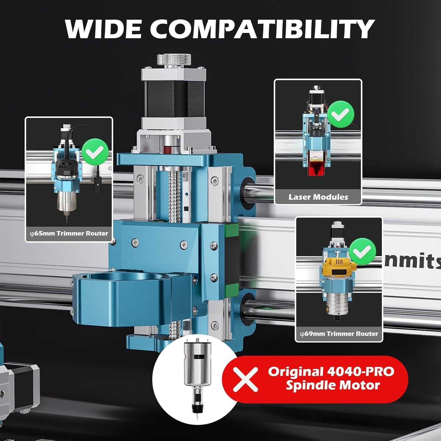 SainSmart Genmitsu CNC XZ-axis Module, Upgrade Accessory for 4040-PRO CNC Machine, with Linear Rail Driven, 3 Axis Engraving Machine for Metal Wood Ac