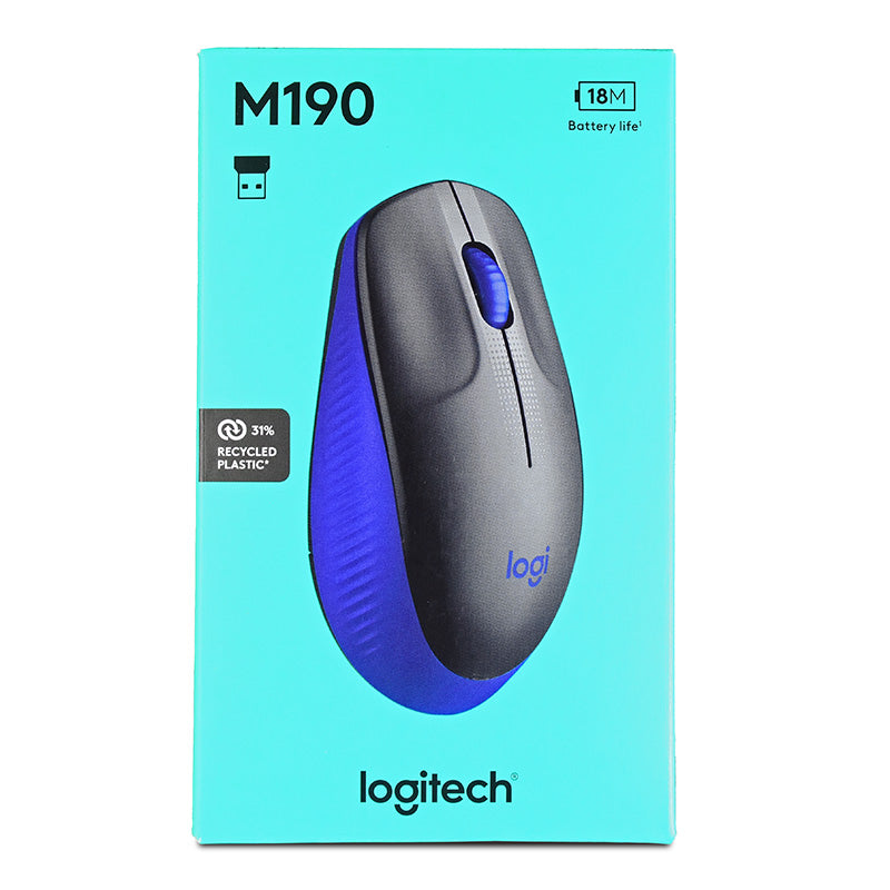 Logitech M190 Wireless Mouse - Blue
