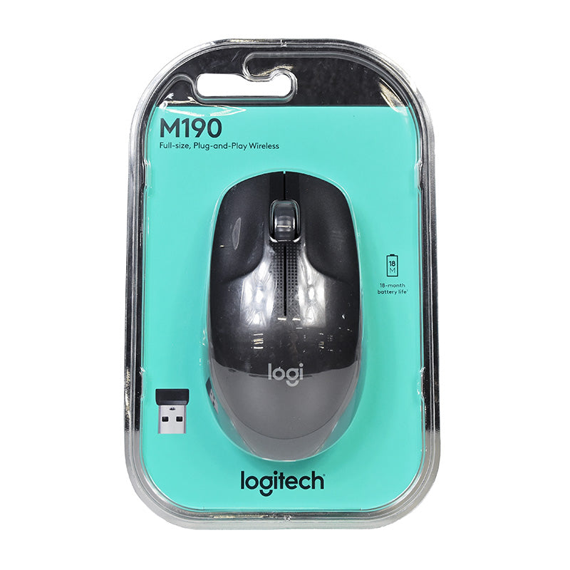 Logitech M190 Wireless Mouse - Charcoal