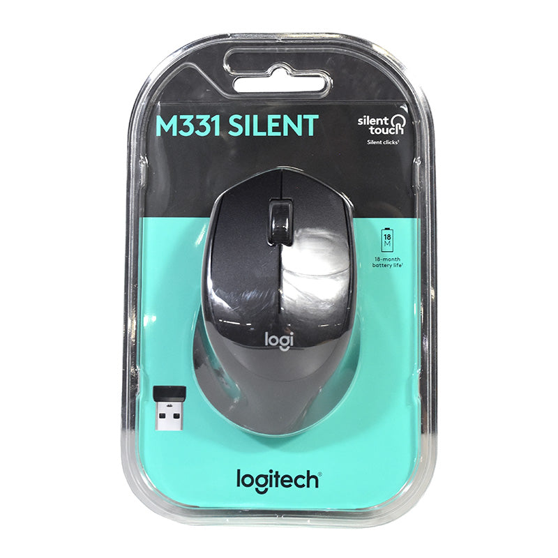 Logitech M331 Silent Plus Wireless Optical Mouse - Black
