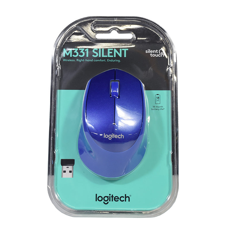 Logitech M331 Silent Plus Wireless Optical Mouse - Blue