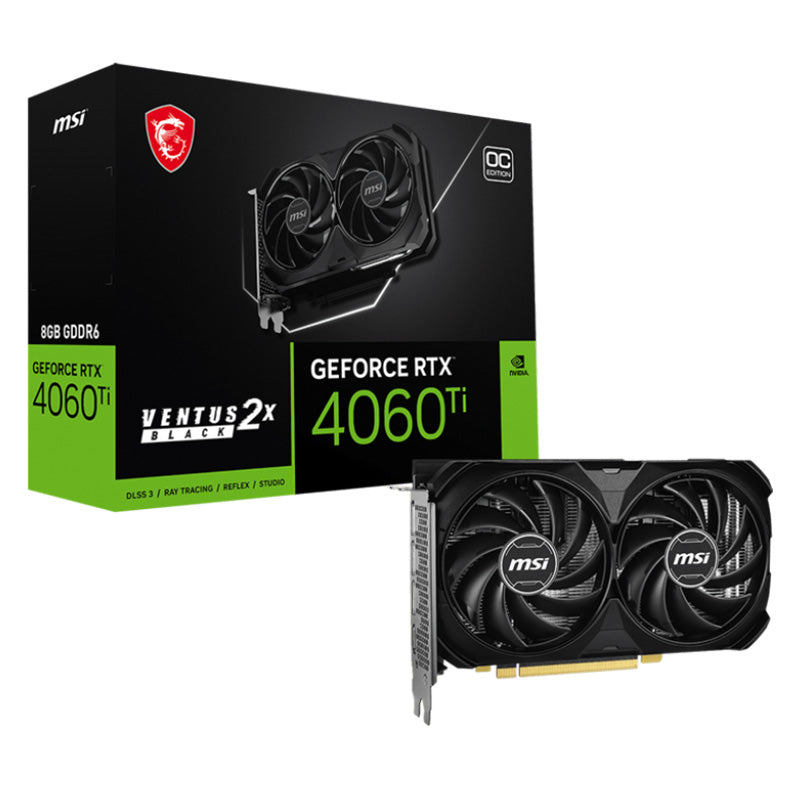 MSI GeForce RTX 4060 Ti Ventus 2X Black E1 OC 8G Graphics Card