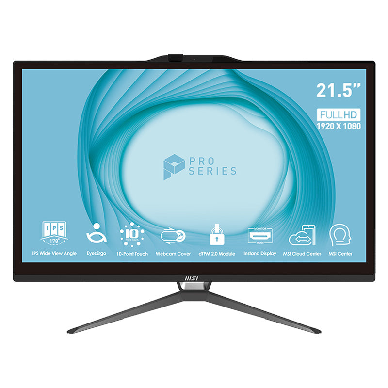 MSI PRO AP222T 13M-027AU 21.5in Touch Pentium G7400 128GB SSD 4GB RAM W11P All in One PC
