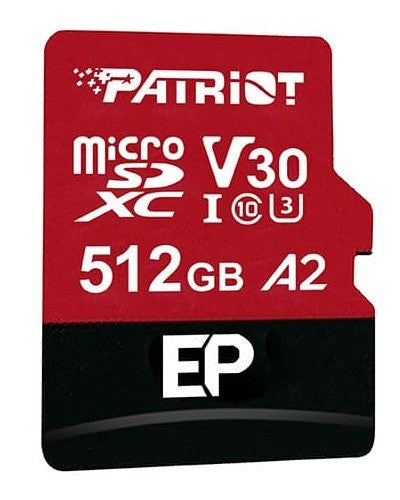 PATRIOT MEMORY EP Series 512GB microSDXC UHS-I CL10 U3 V30 A2 4K Video Supporting