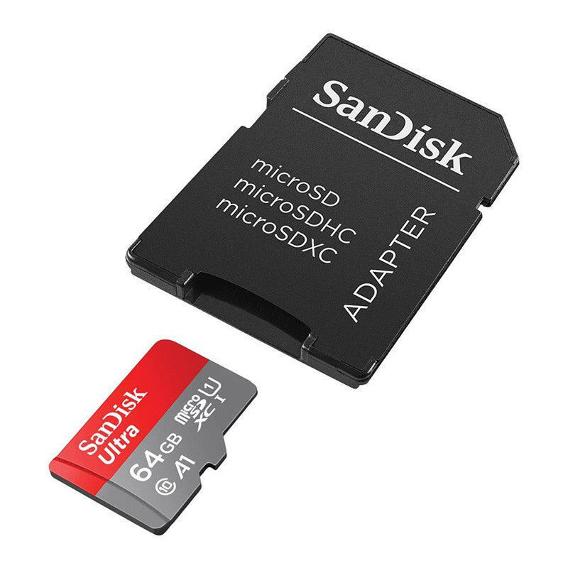 SanDisk 64GB Ultra UHS-I Class 10 U1 A1 MicroSDXC Card with Adapter