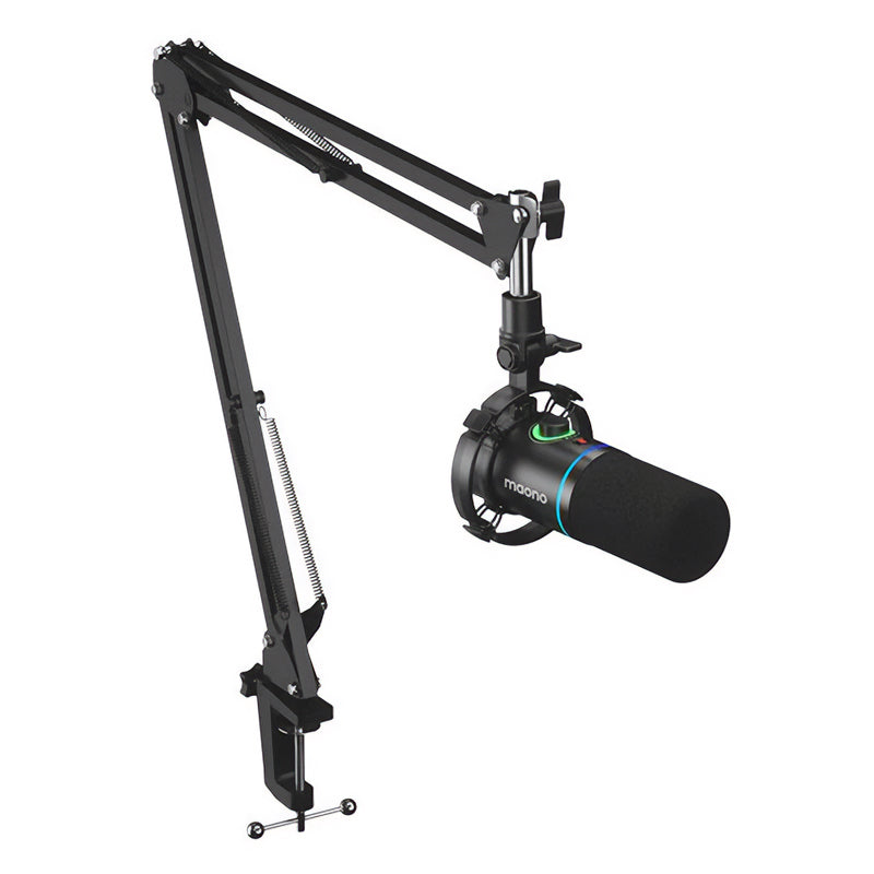 Maono PD200XS USB/XLR Dynamic Microphone Set with Boom Arm - Black