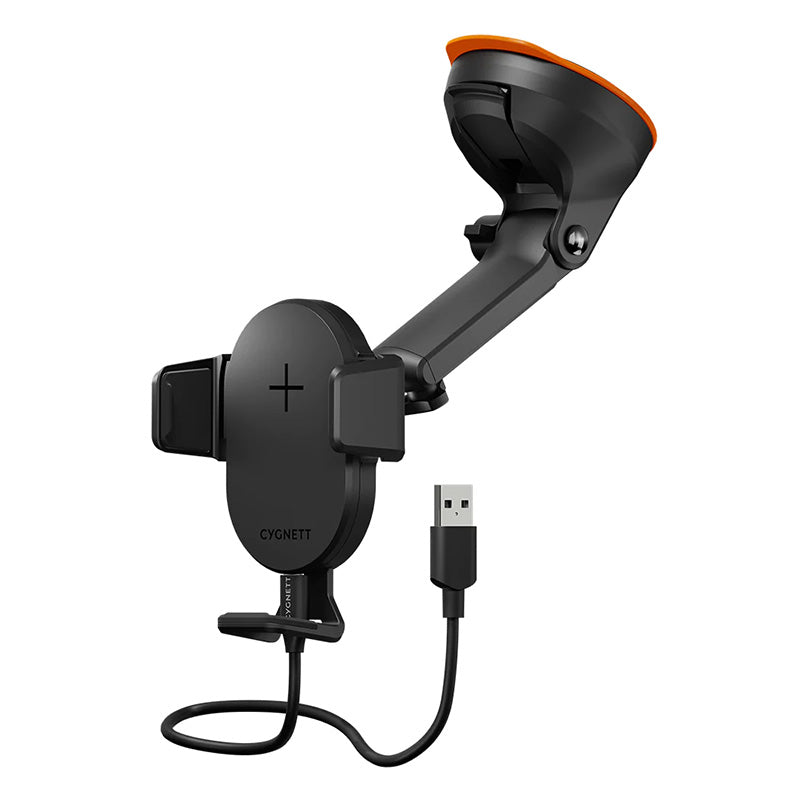 Cygnett EasyMount Car Window Mount Extendable Arm with 10W Fast Wireless Charger