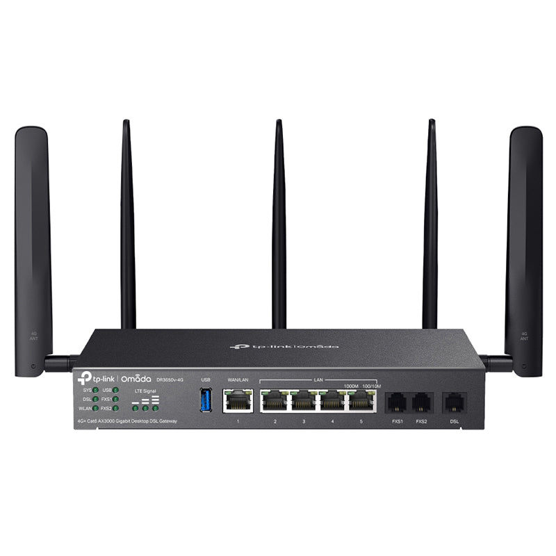 TP-Link Omada 4G+ Cat6 AX3000 Wi-Fi 6 Gigabit Desktop DSL Gateway