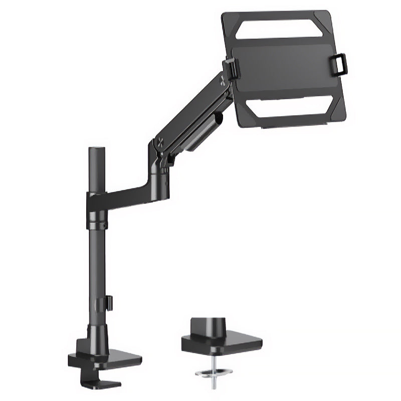 Brateck Pole-Mounted Heavy -Duty Gas Spring Monitor Arm with Laptop Holder for 17in~49in Monitors