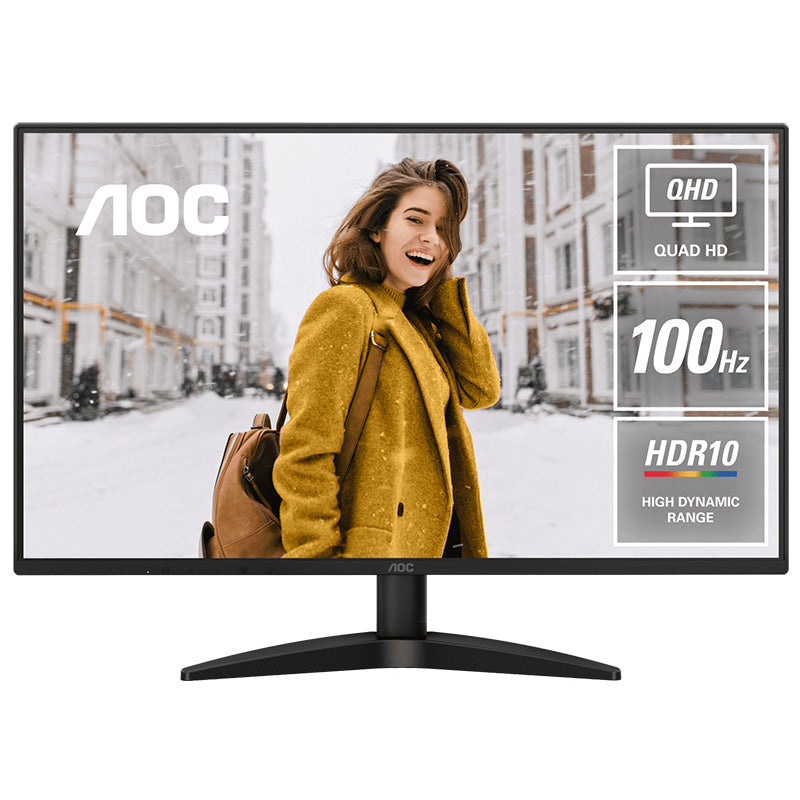 AOC 27in QHD IPS 100Hz Adaptive-Sync Monitor - Black