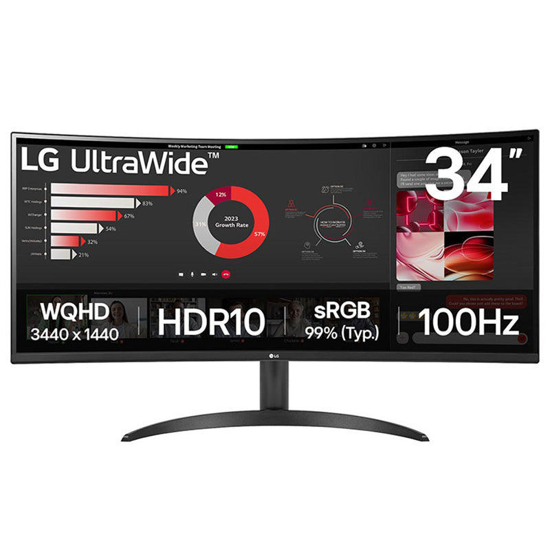 LG UltraWide 34in QHD 100Hz VA Curved Monitor