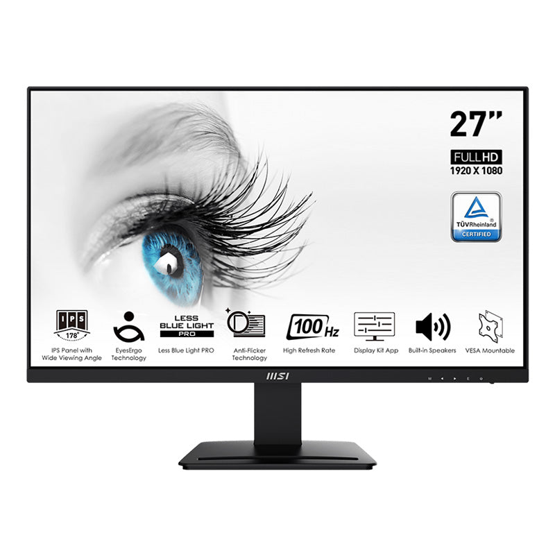 MSI 27in FHD IPS 100Hz Adaptive-Sync Professional Business Monitor Black with SPK