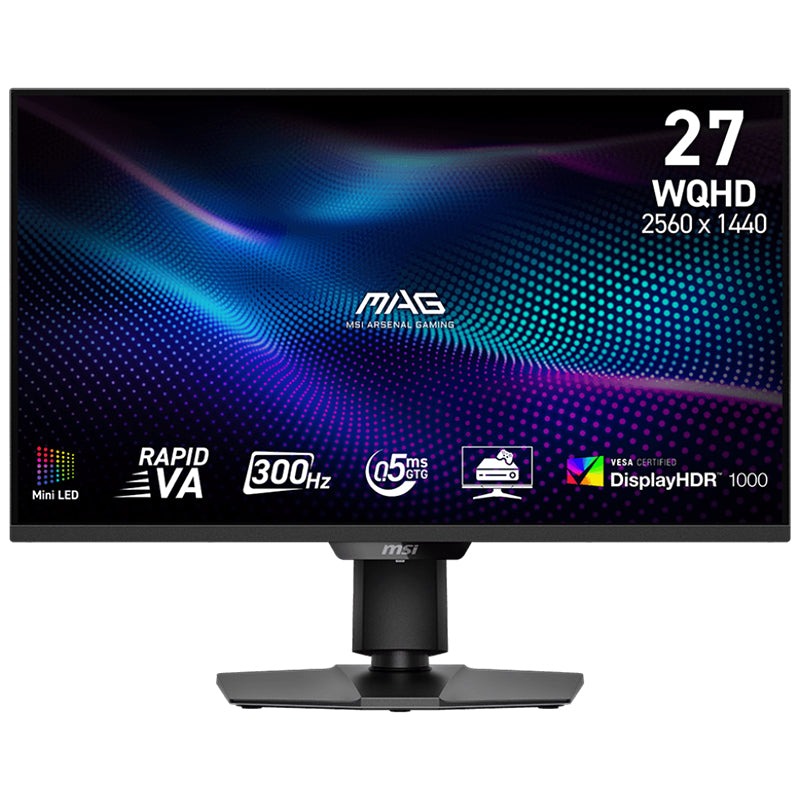 MSI MAG 27in WQHD Rapid VA with Mini-LED 300Hz Adaptive-Sync Gaming Monitor