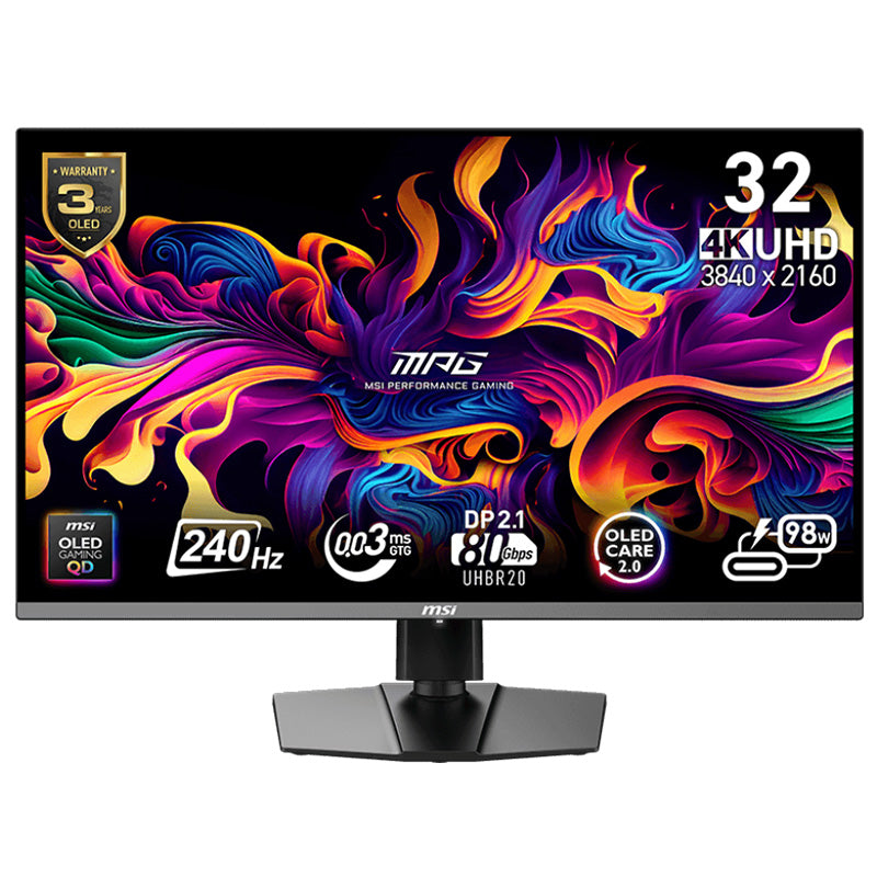 MSI MPG 322URX 32in 4K UHD QD-OLED 240Hz Adaptive-Sync Gaming Monitor