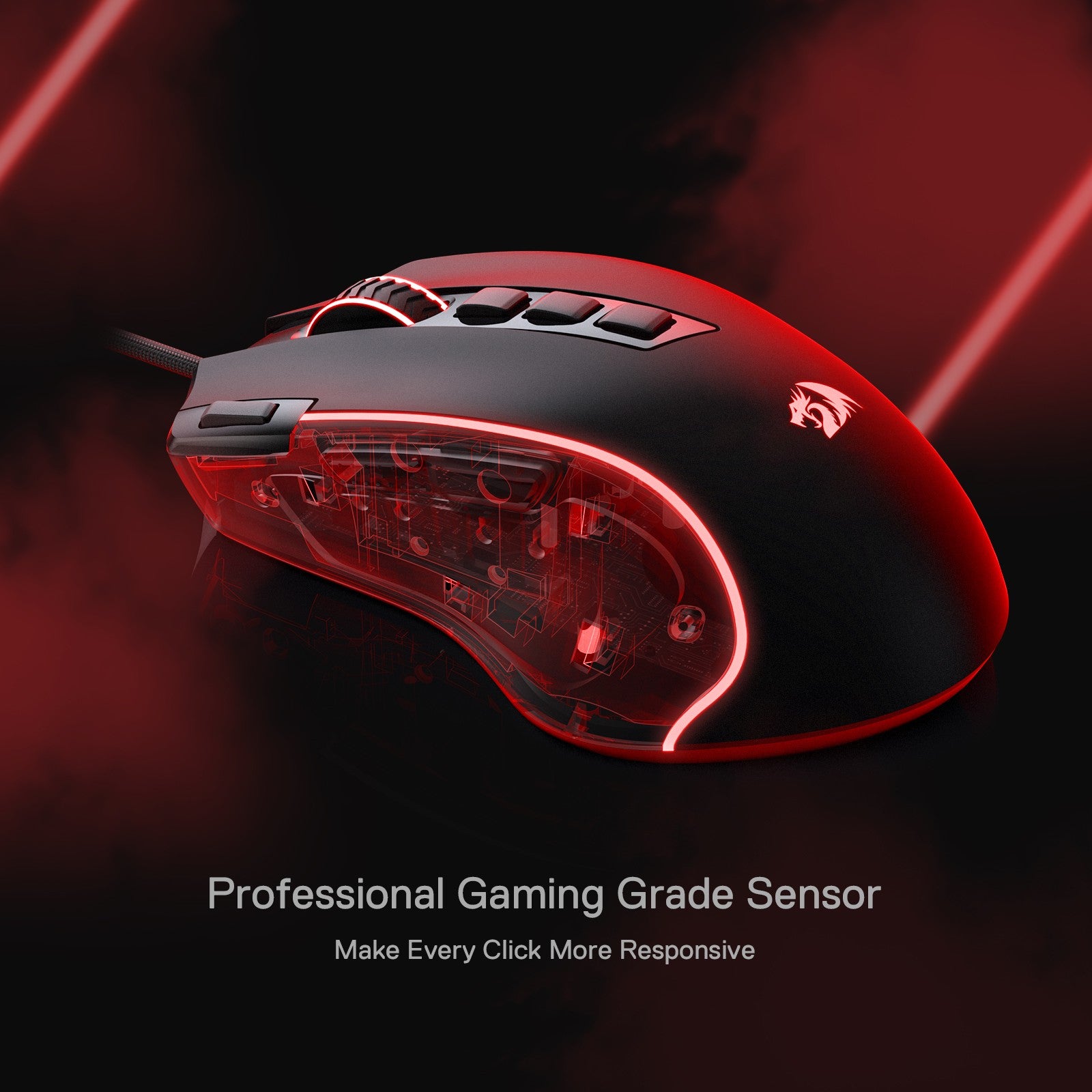 Redragon M612 Predator RGB Wired Optical Gaming Mouse, 8000 DPI & 11 Programmable Buttons
