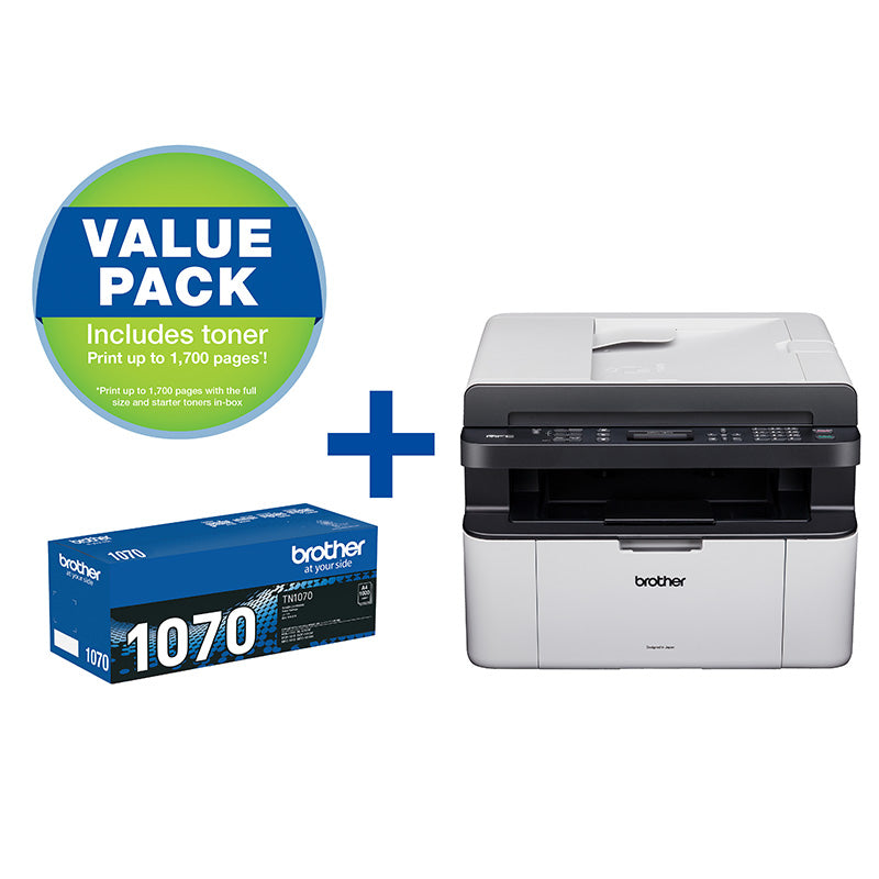 Brother Monochrome Laser Multi-Function Printer with TN-1070 Toner Cartridge