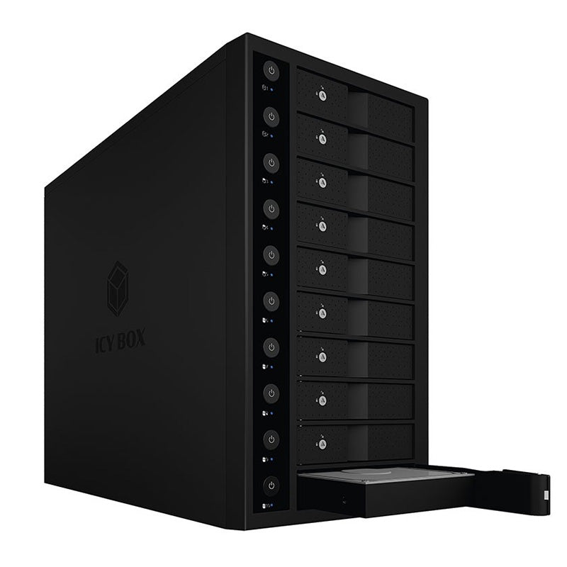 Icy Box External USB 10-Bay Single System USB-C 3.5 SATA Enclosure