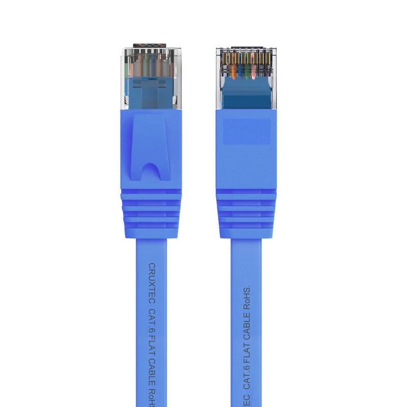 Cruxtec CAT6 UTP Flat Ethernet Cable Blue - 1m