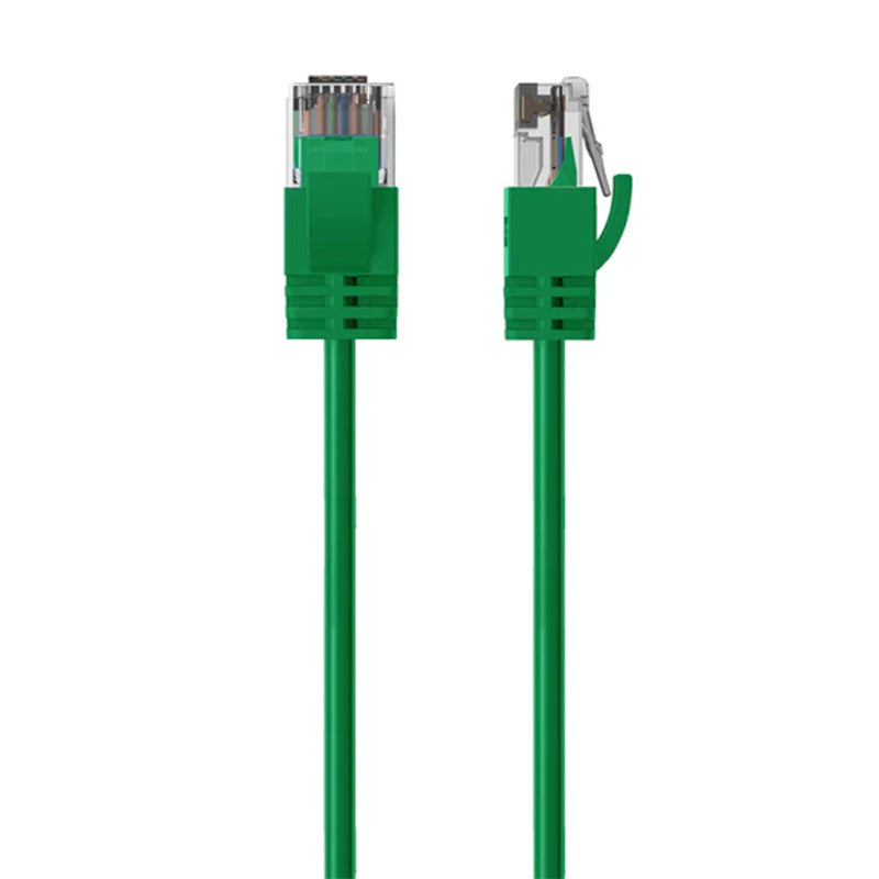 Cruxtec Ultra-Thin CAT6A U/UTP Ethernet Cable - Green 20m