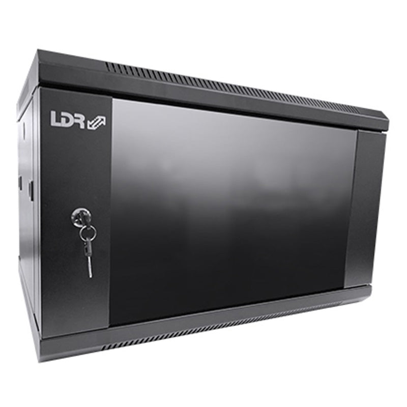 LDR Assembled 6U Wall Mount Cabinet 600mm x 450mm Glass Door