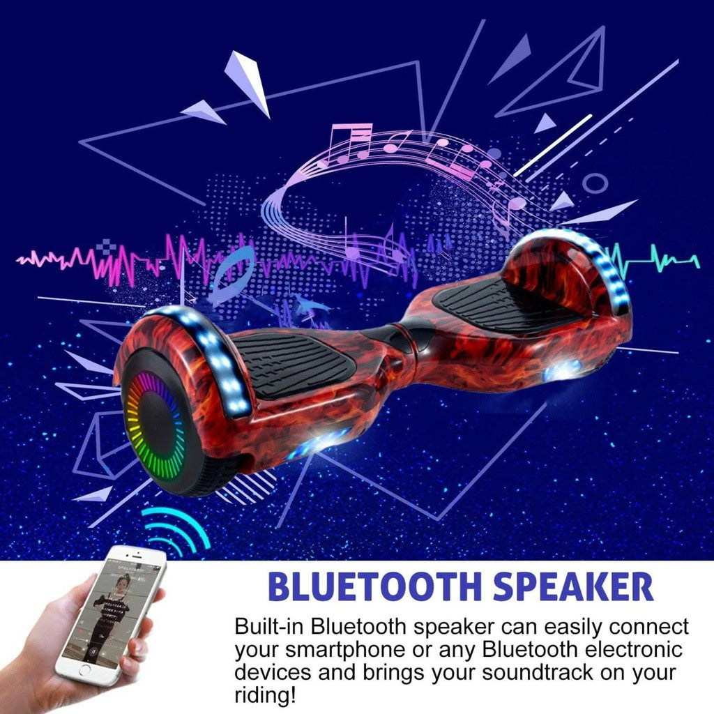 Funado Smart-S W1 Hoverboard Bluetooth Speaker Self Balancing Scooter Flame Style