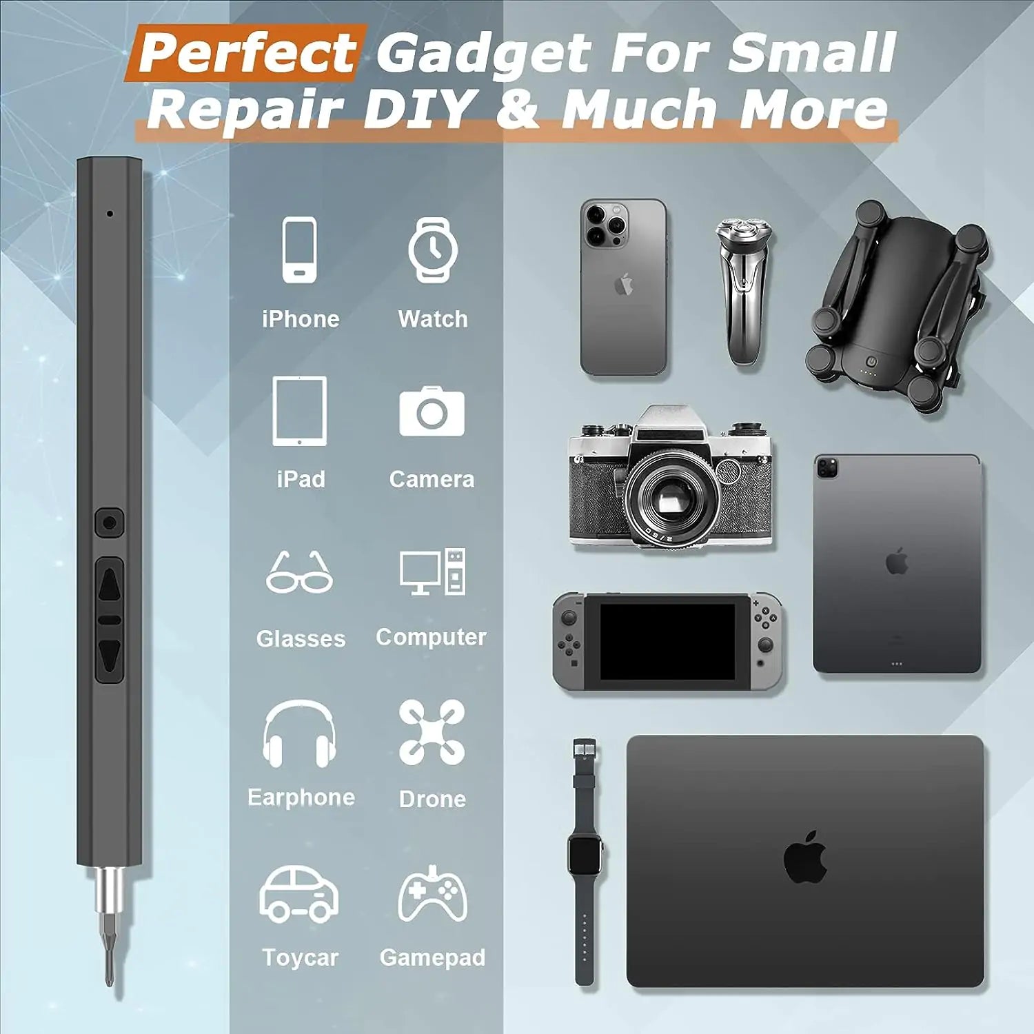 66 in 1 Home Rechargeable Electric Screwdriver Set with LED Lights for Electronics Glasses Watch Phone,Power Magnetic Electric Screwdriver Drill