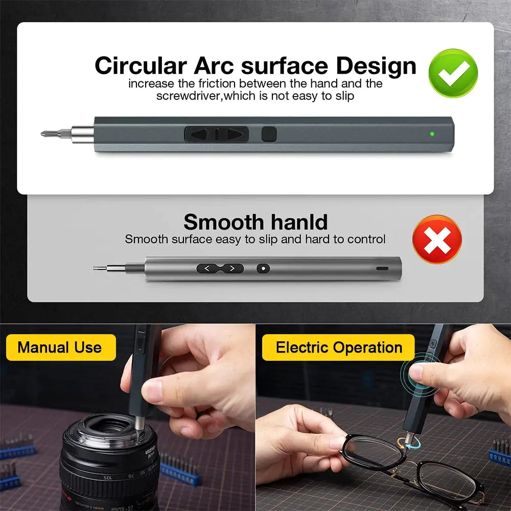 66 in 1 Home Rechargeable Electric Screwdriver Set with LED Lights for Electronics Glasses Watch Phone,Power Magnetic Electric Screwdriver Drill
