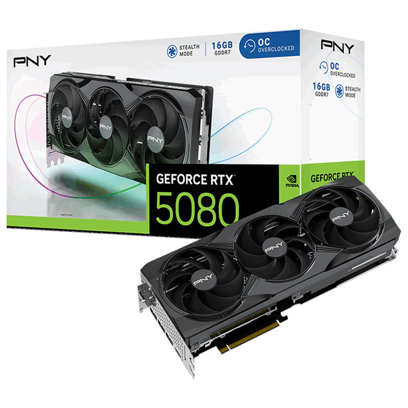 PNY GeForce RTX 5080 Triple Fan 16G OC Graphics Card