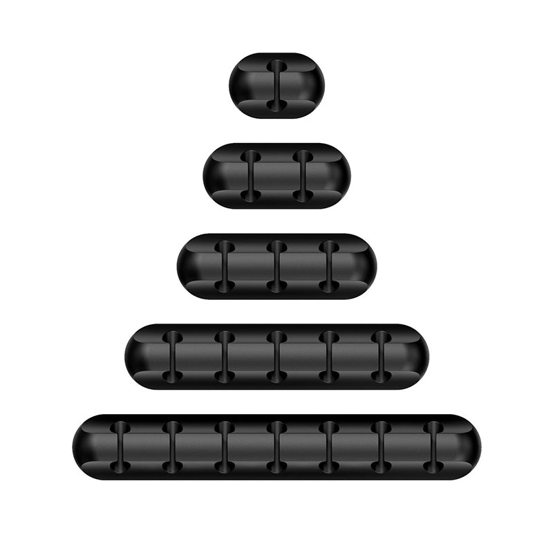 Data Cable Organiser 5-Pack Self Adhesive Cable Clips Cable Horder with Strong Hold-Desk Cable Management for SB Cable/Power Cord/Wire Black